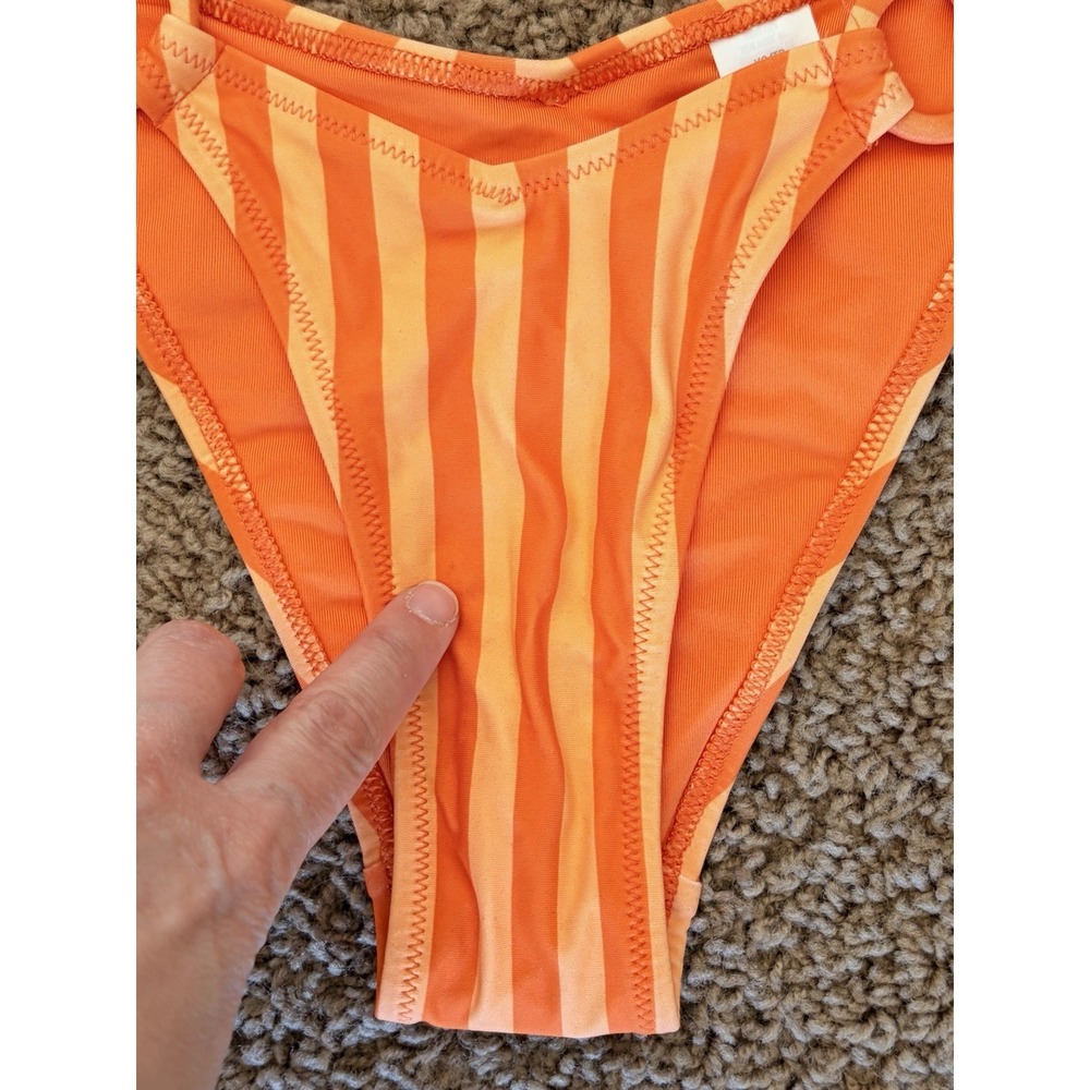 Aerie Orange Stripe Bikini Swimsuit Bottoms Womens XS NEW NWT - Picture 4 of 10